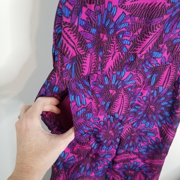 NWT J. Crew Silk Floral Midnight Fuchsia Strappy Jumpsuit Size 4 Pockets - Picture 14 of 16